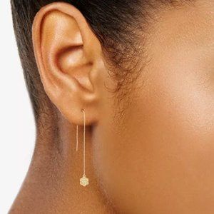 NWT GUESS Gold-Tone Flower Charm Threader Earrings